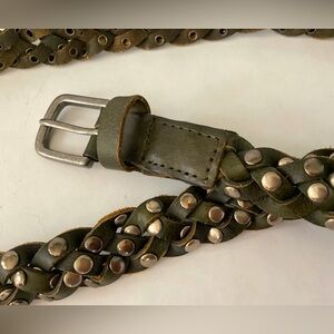 Vintage braided leather belt